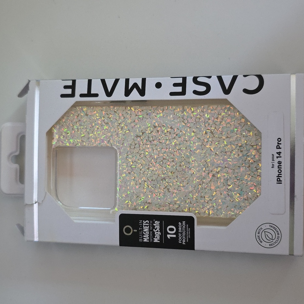 Case Mate Gold And Clear Confetti Phone Case iPhone 14 Pro 10' Drop Protection - Picture 4 of 10